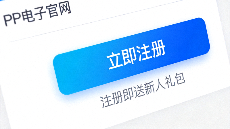 PP电子官网注册按钮特写截图，展示注册按钮的位置和样式