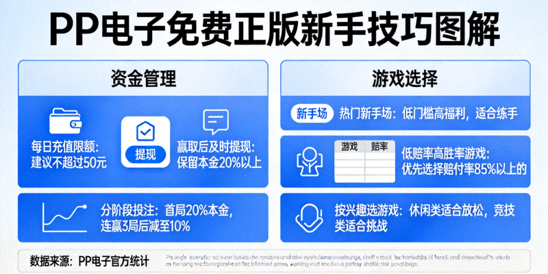 PP电子免费正版新手技巧图解，包括资金管理、游戏选择等