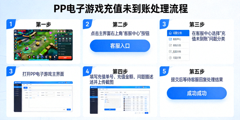 PP电子游戏充值未到账处理流程截图，展示如何联系客服解决充值问题