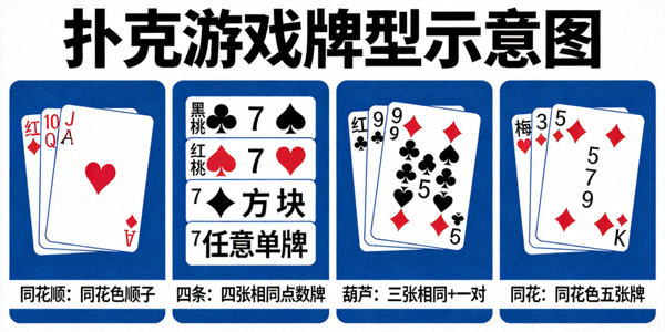 扑克游戏牌型示意图