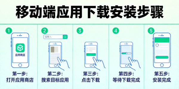 移动端下载安装步骤示意图
