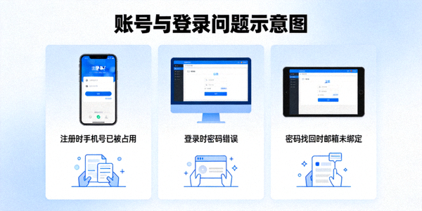 账号与登录问题示意图